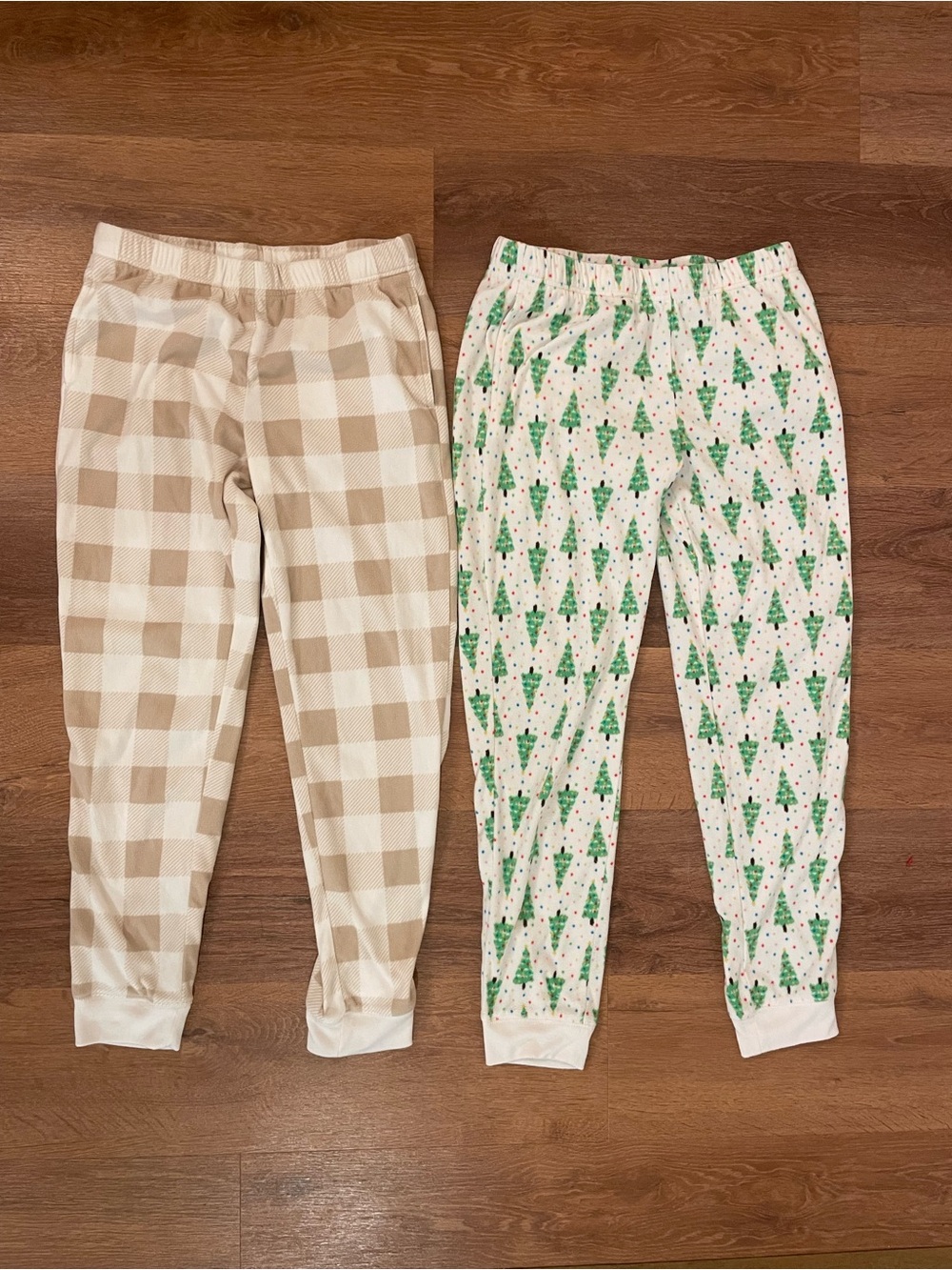 Old Navy Girls XL Buffalo Check & Christmas Tree Pajama Jogger Pants NWOT 2 Pack
